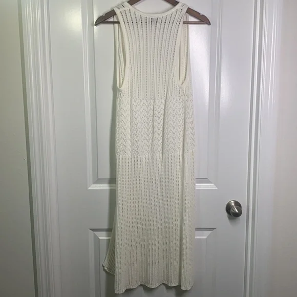 Express - Ivory Long Knit Tank Cardigan Size XS/S - Picture 7 of 9